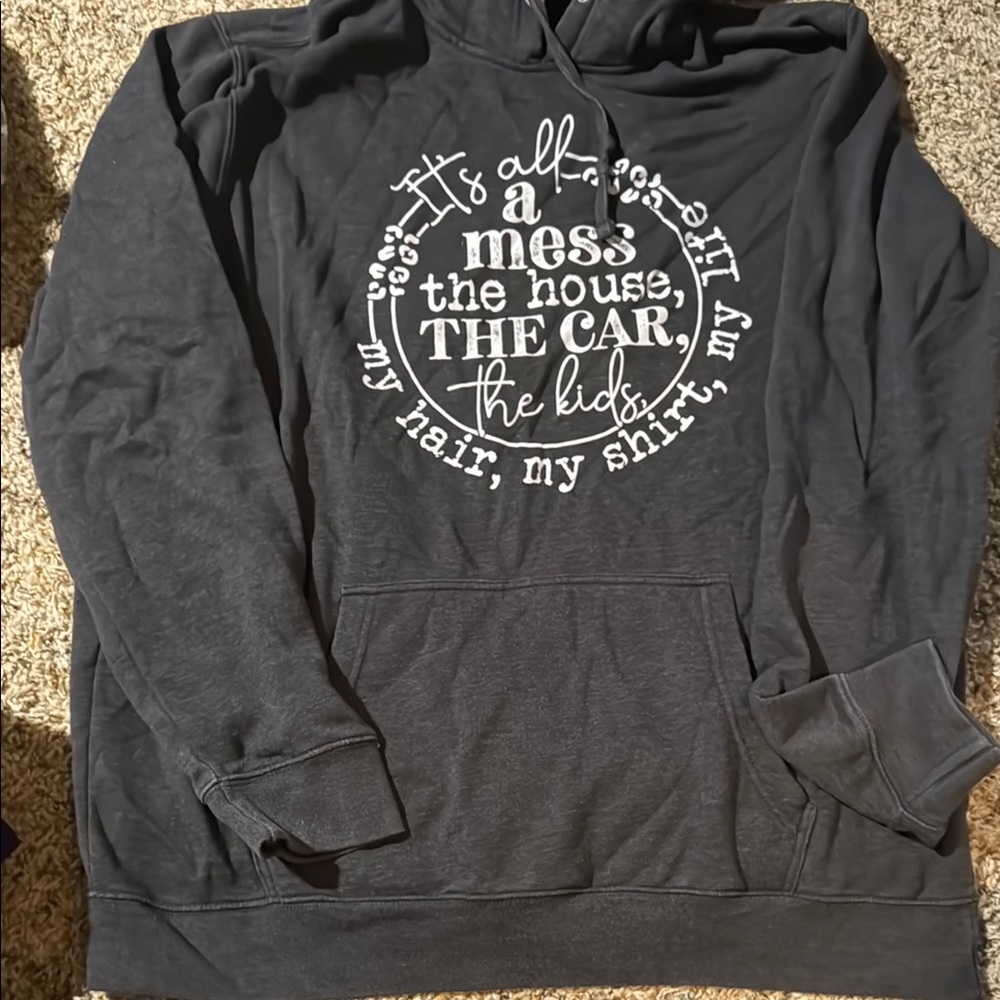 Gray Graphic Hoodie for Men
